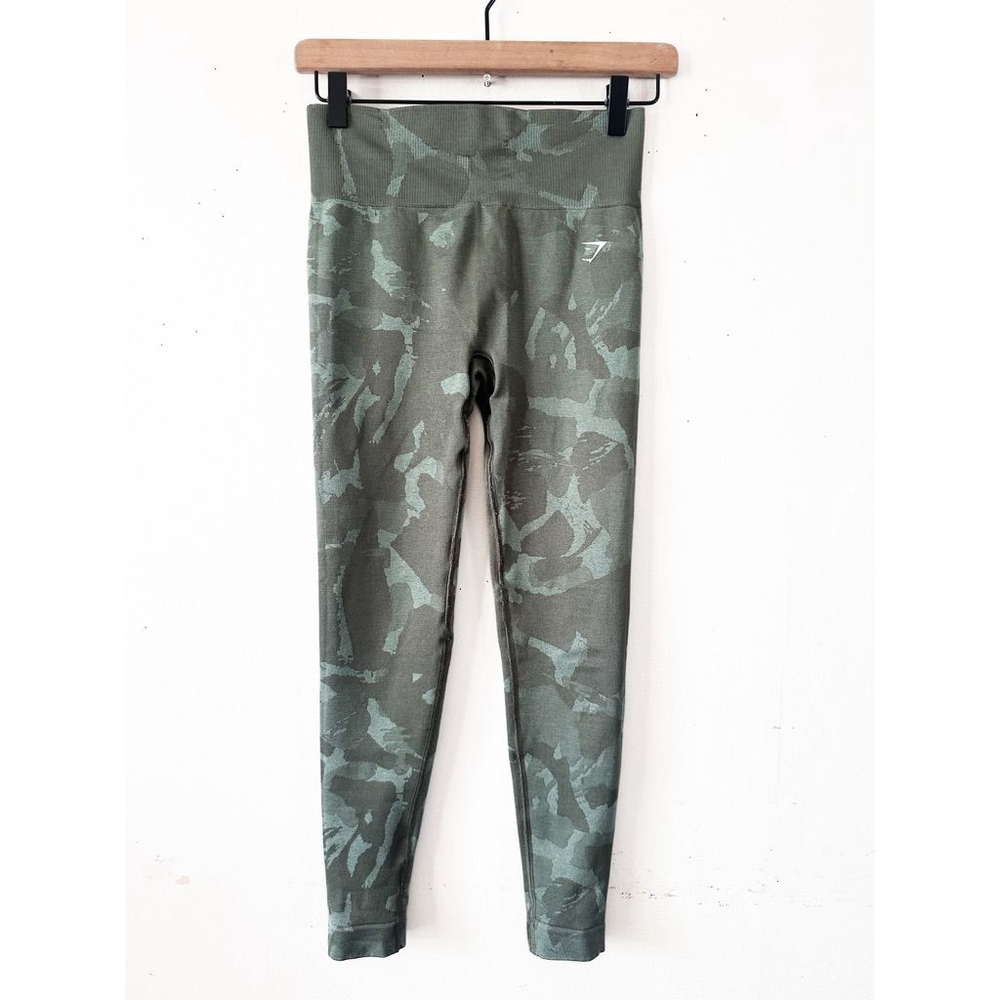 Gymshark Green Camo Seamless Leggings Women's Size S